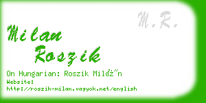 milan roszik business card